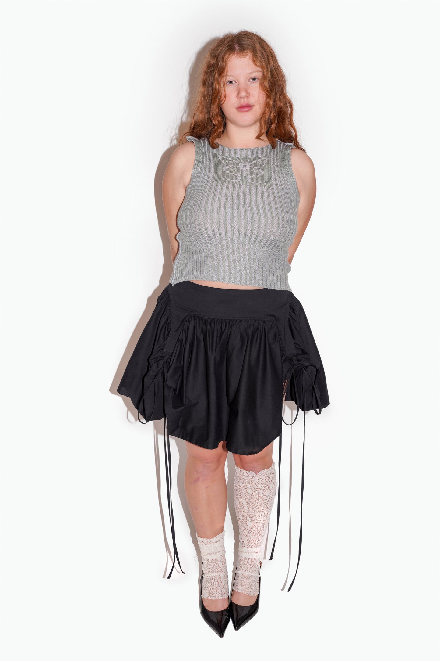BUTTERFLY SKIRT IN CHARCOAL