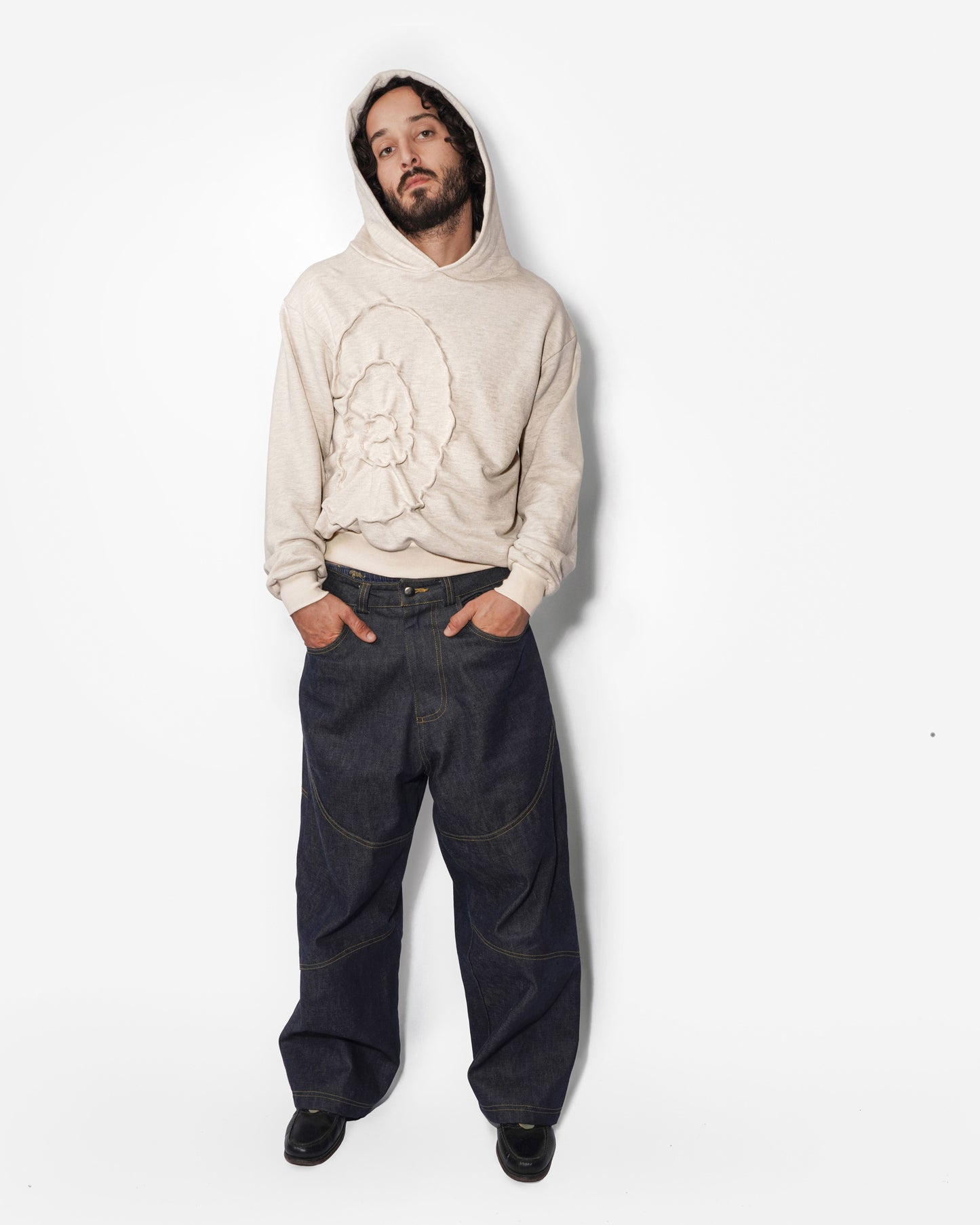 RIPPLE HOODIE IN OAT