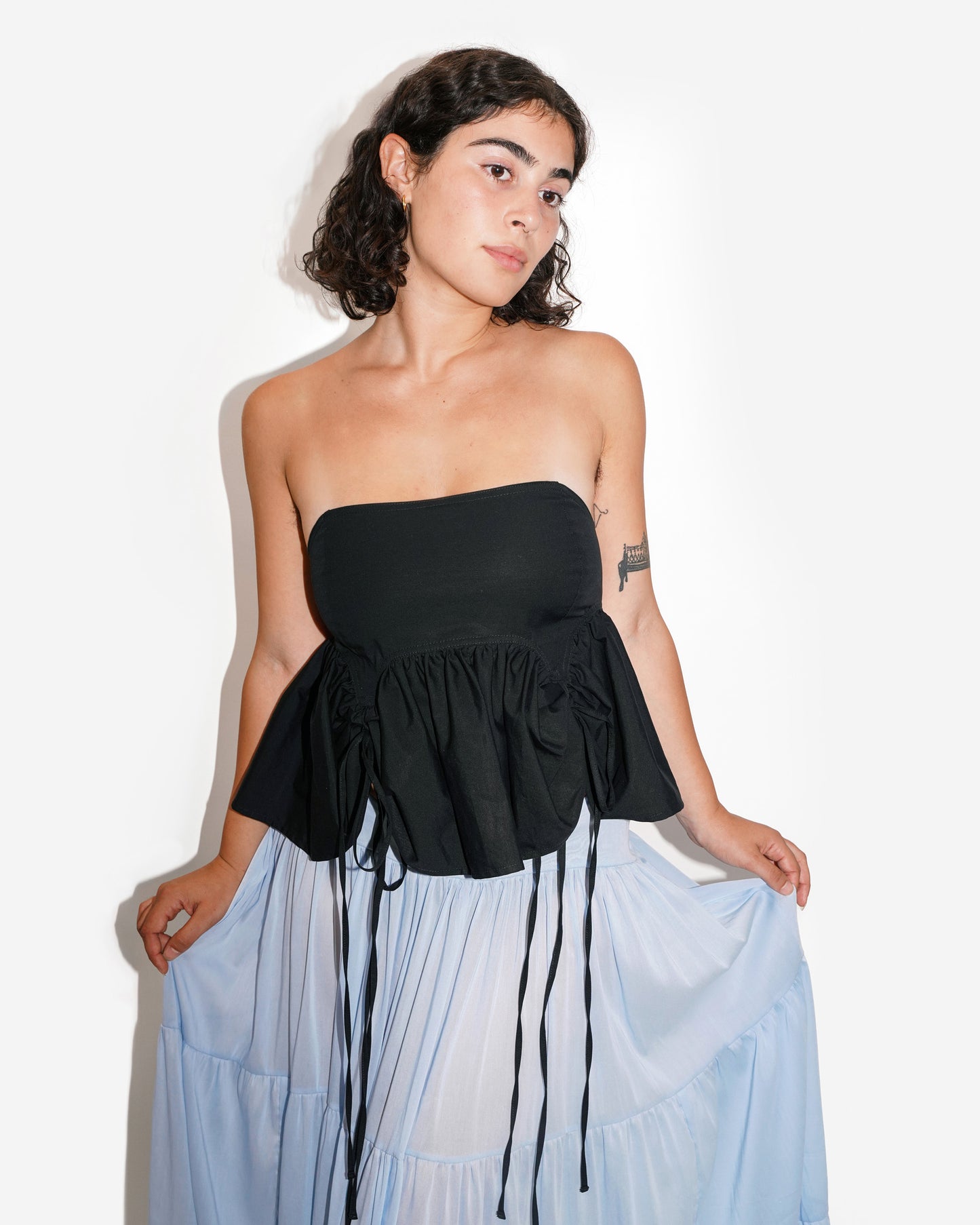 BUTTERFLY BLOUSE IN CHARCOAL