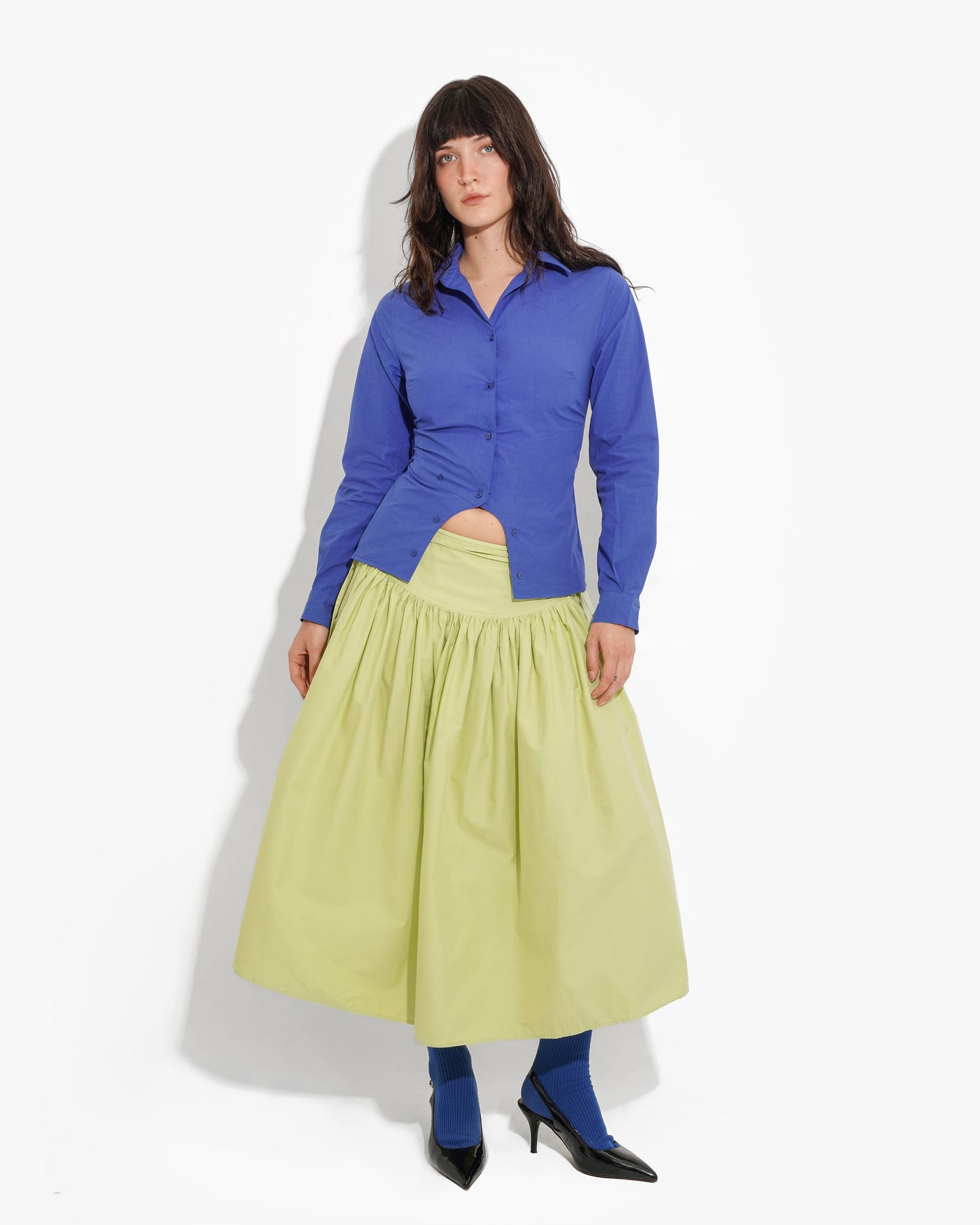 MEANDER BUTTON UP IN LAPIS