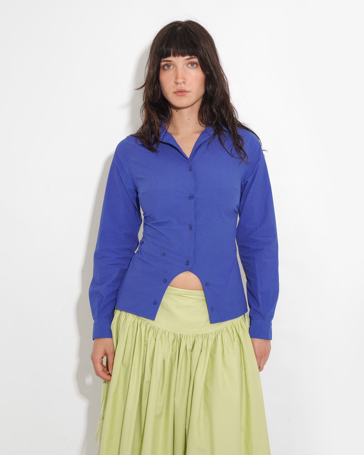 MEANDER BUTTON UP IN LAPIS