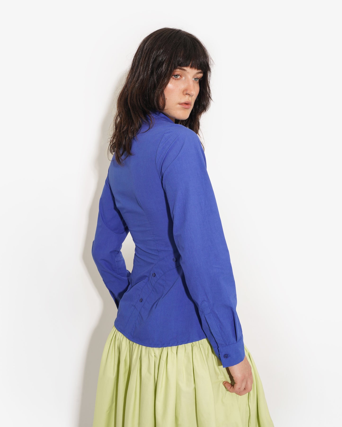 MEANDER BUTTON UP IN LAPIS