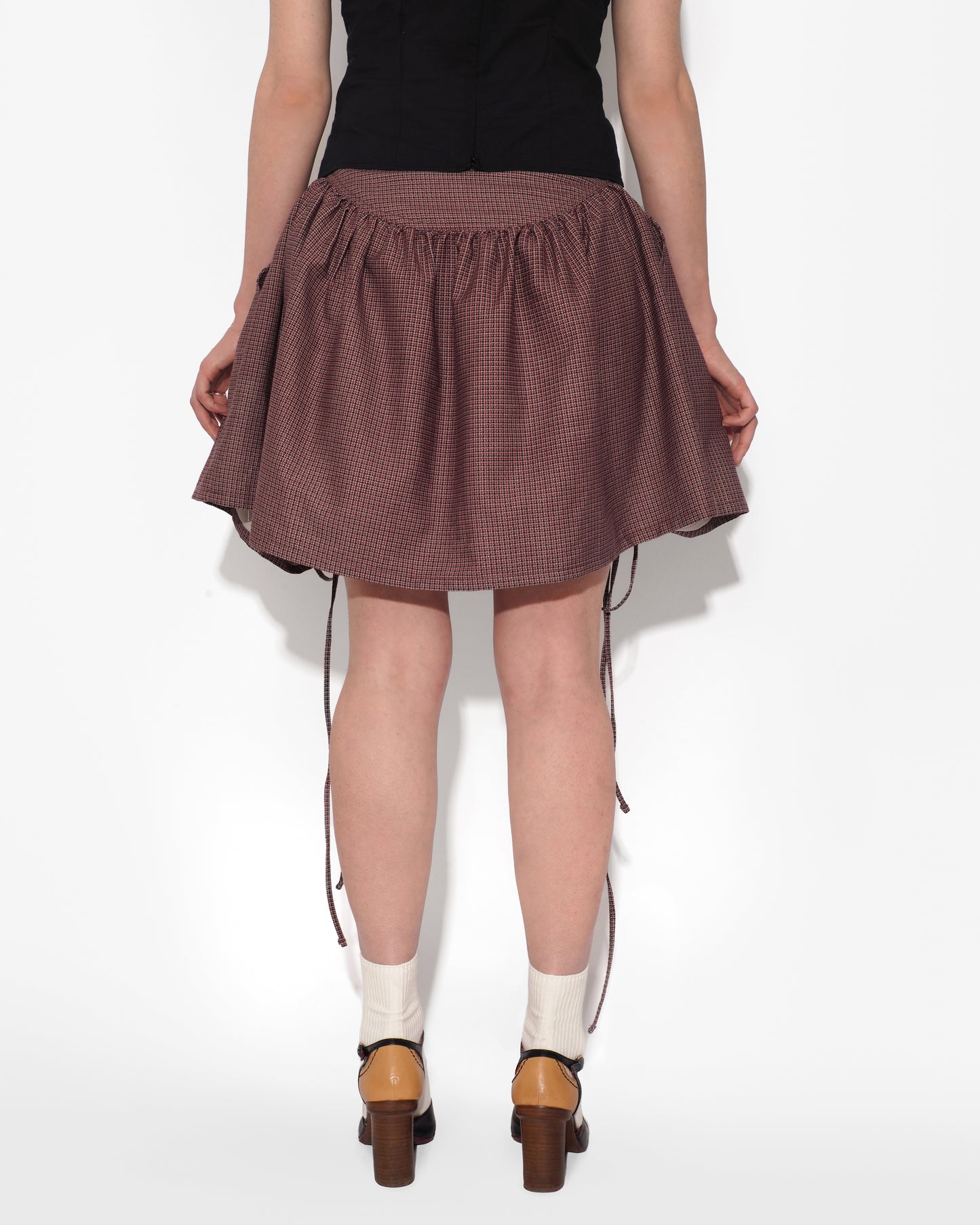 BUTTERFLY SKIRT IN HOUNDSTOOTH