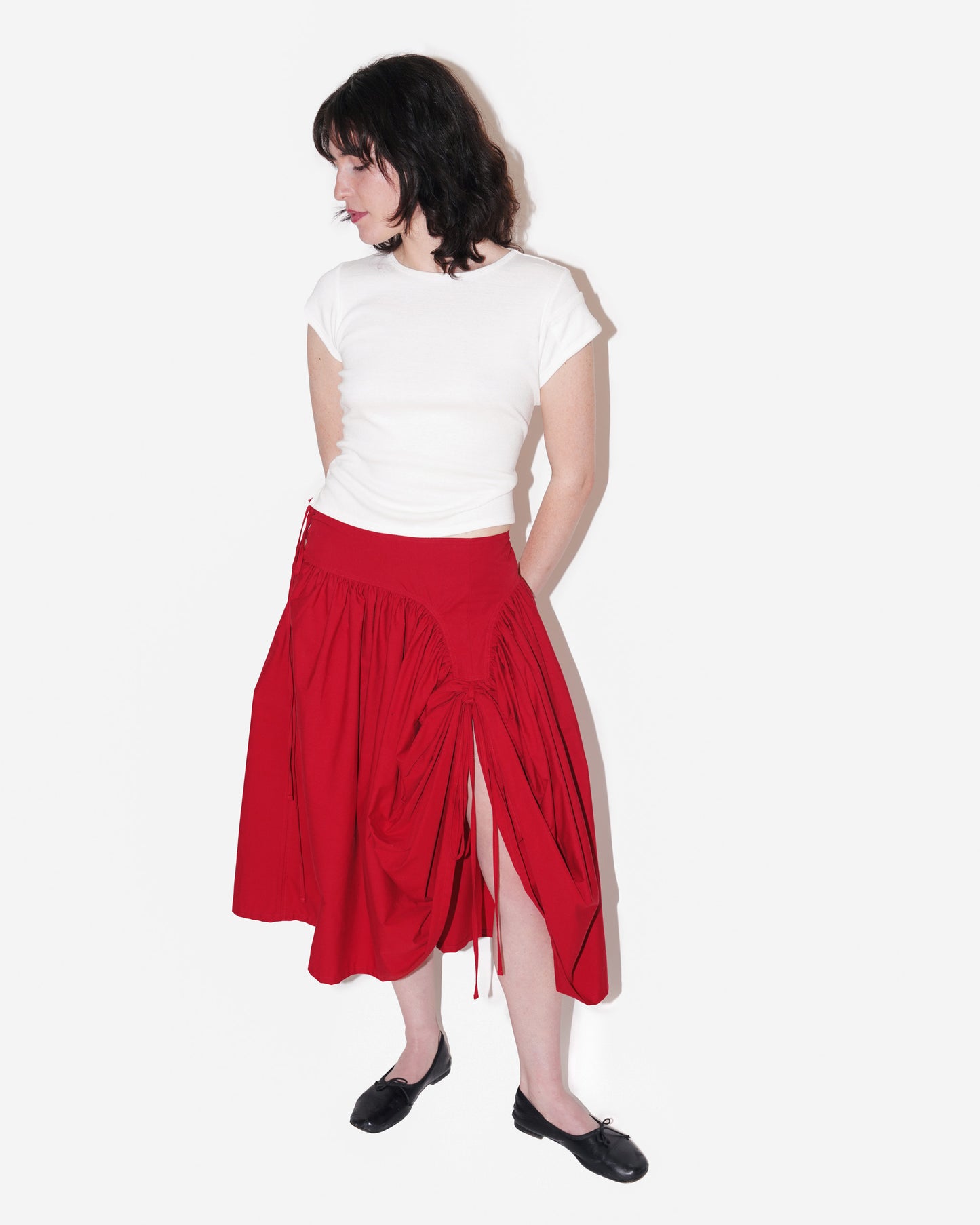 TULIP SKIRT IN GARNET