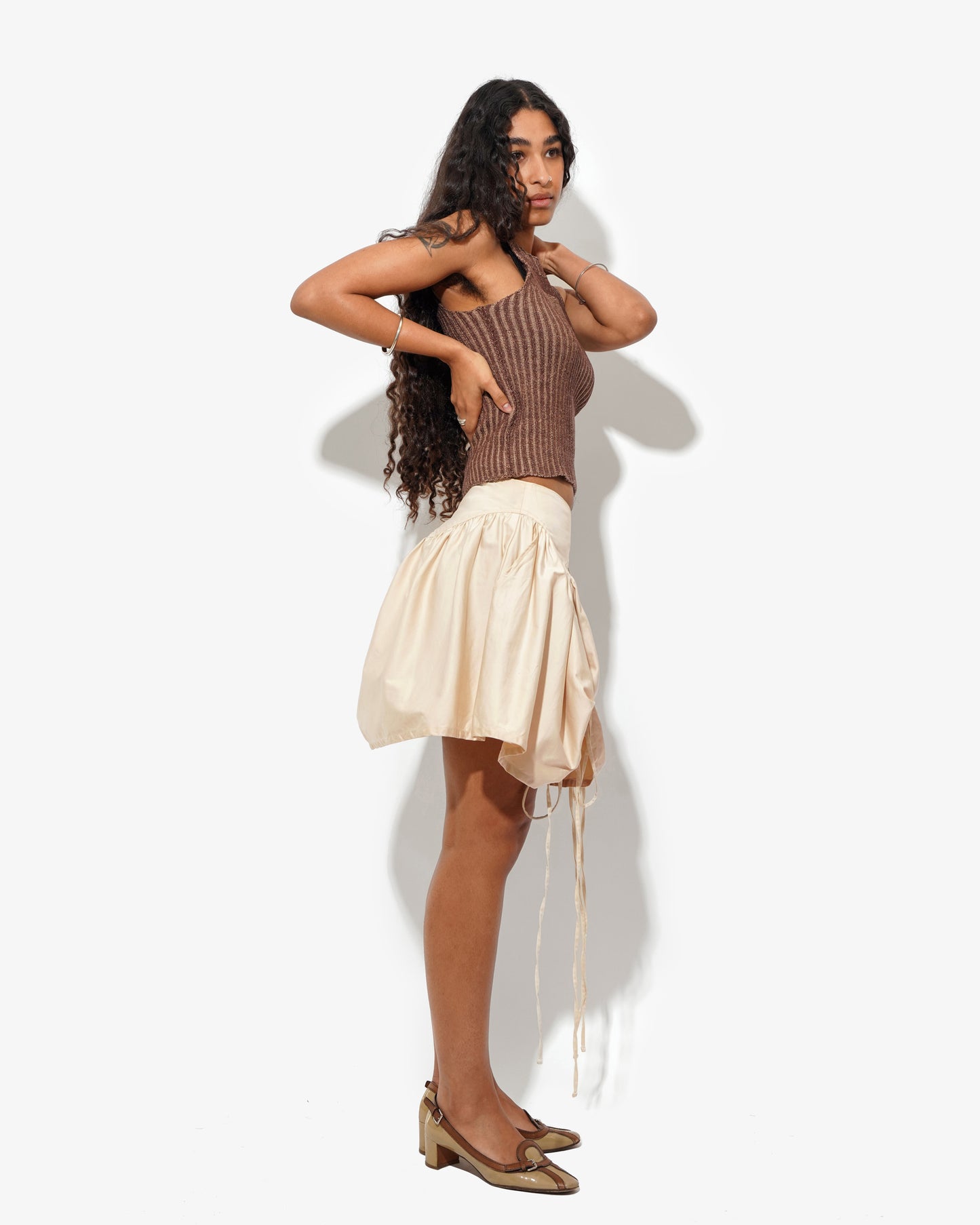 BUTTERFLY SKIRT IN COFFEE