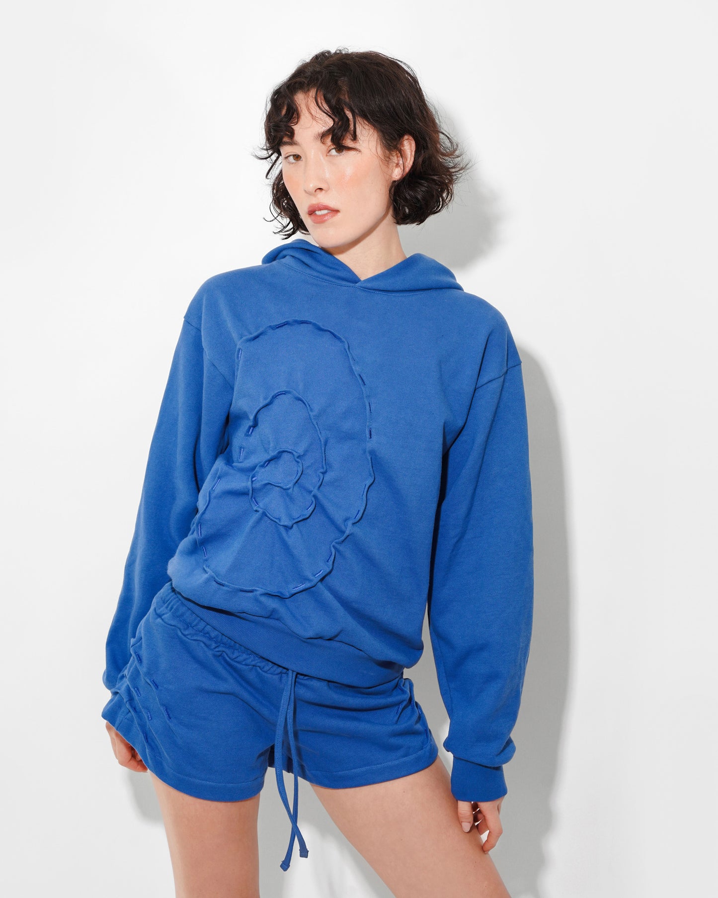RIPPLE HOODIE IN LAPIS