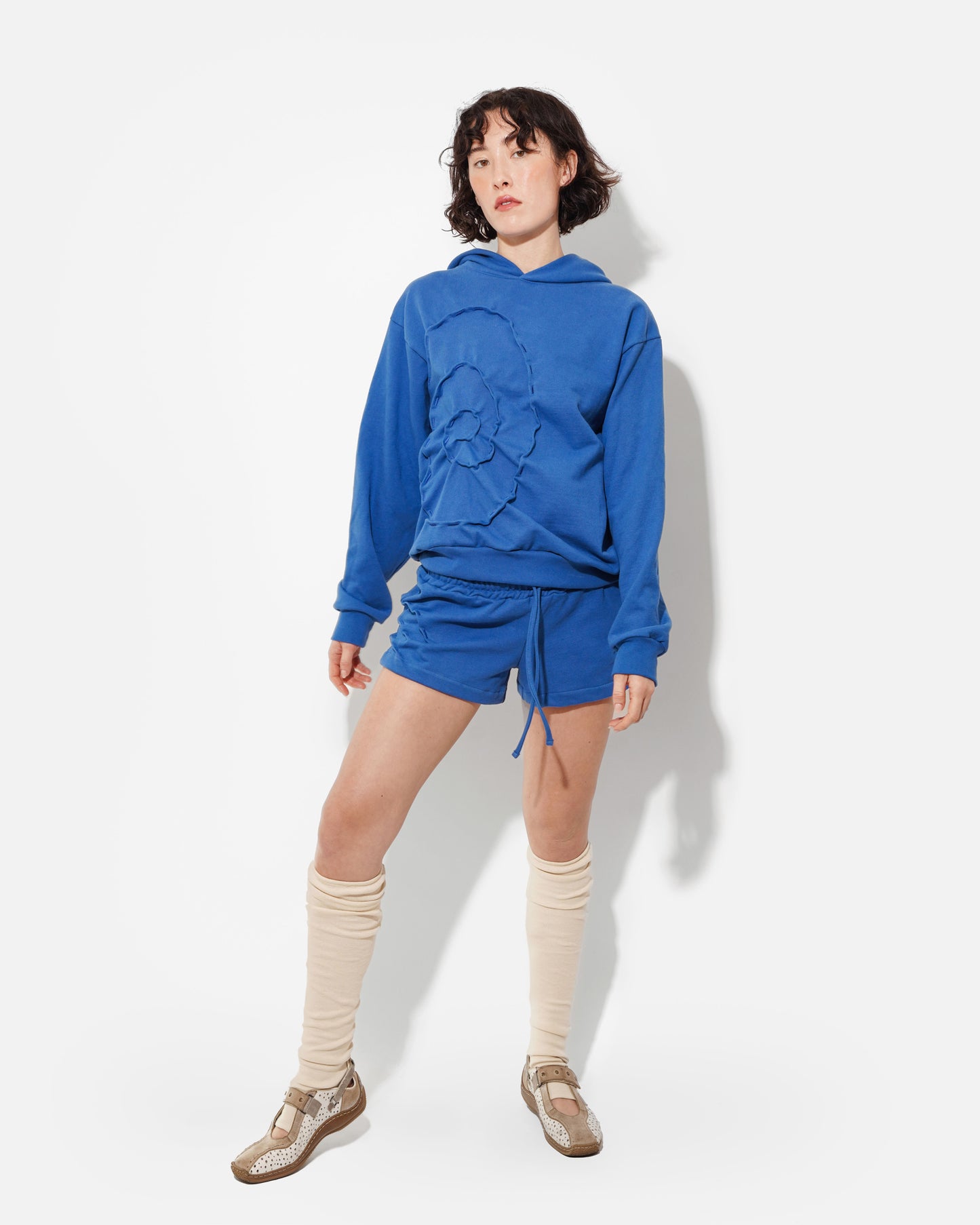 RIPPLE HOODIE IN LAPIS