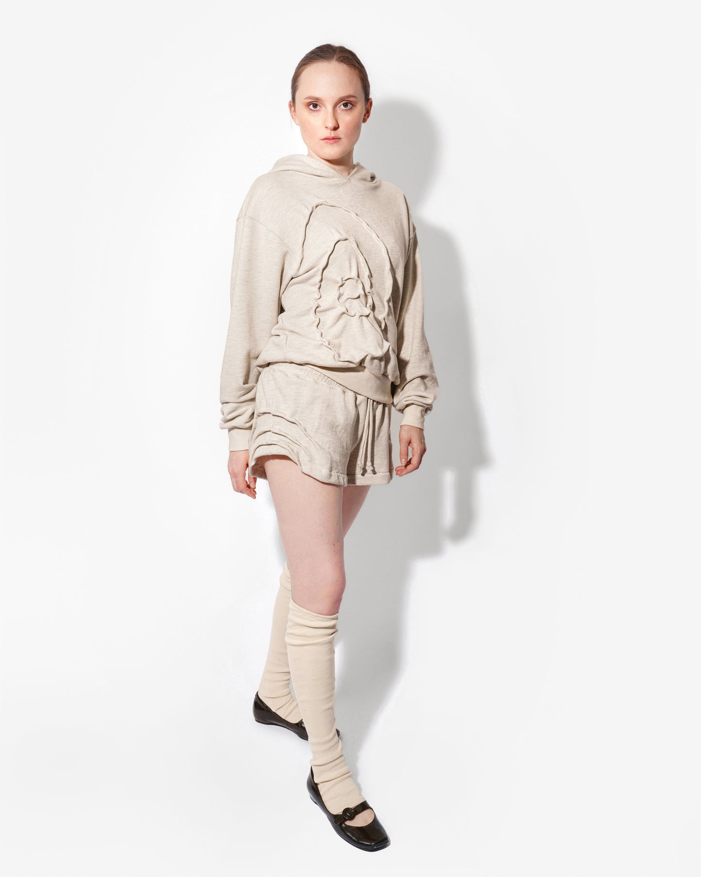 RIPPLE HOODIE IN OAT
