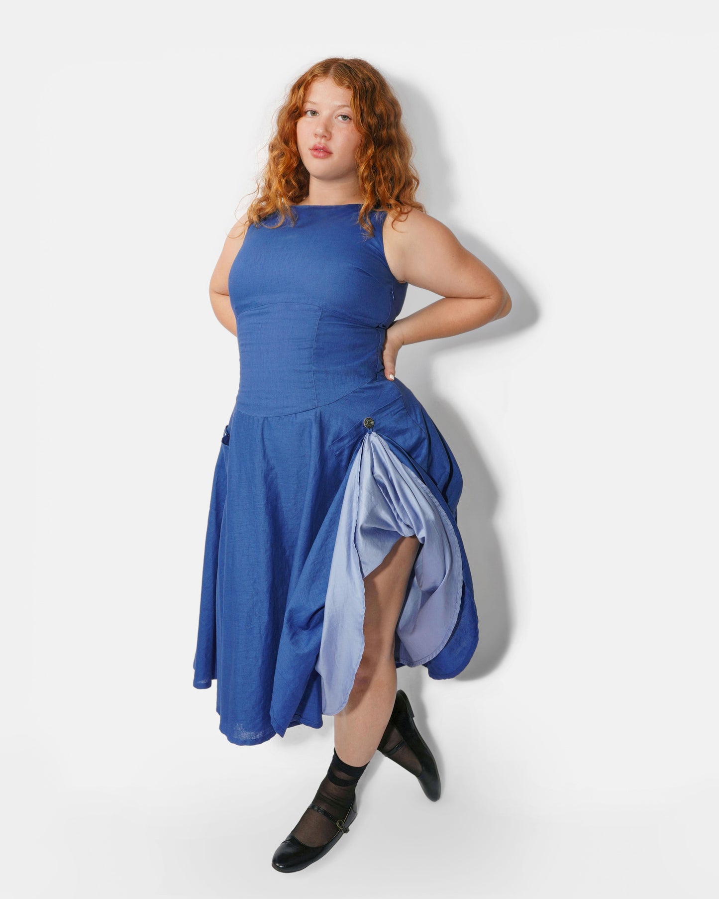 MEADOW DRESS IN LAPIS