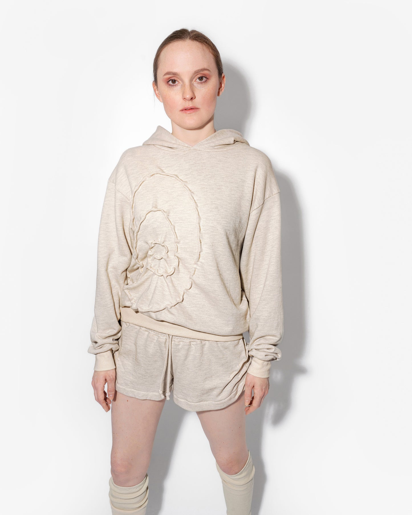 RIPPLE HOODIE IN OAT