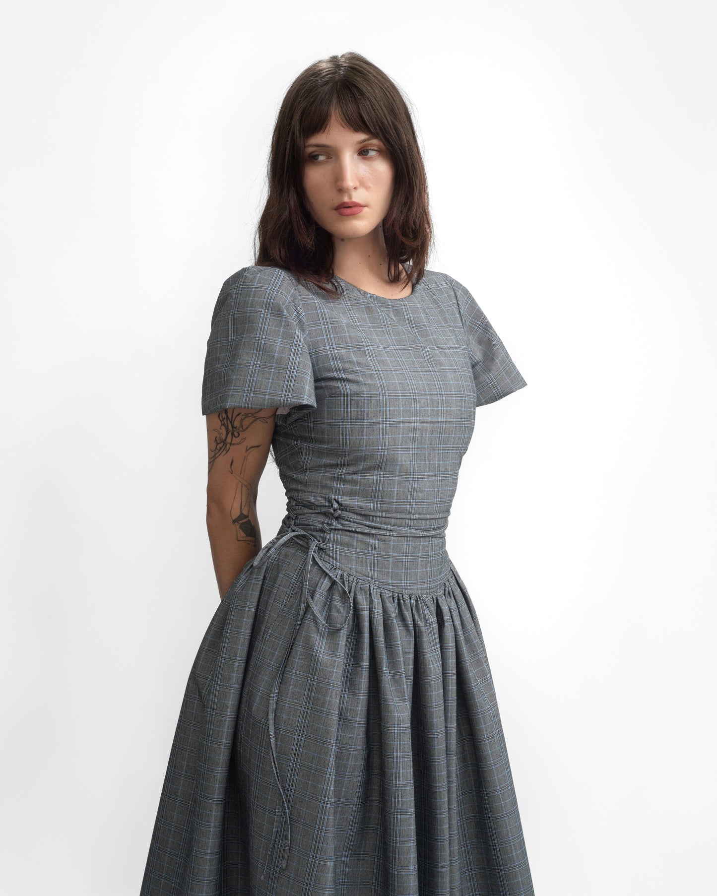MONDAY DRESS IN PEBBLE PLAID