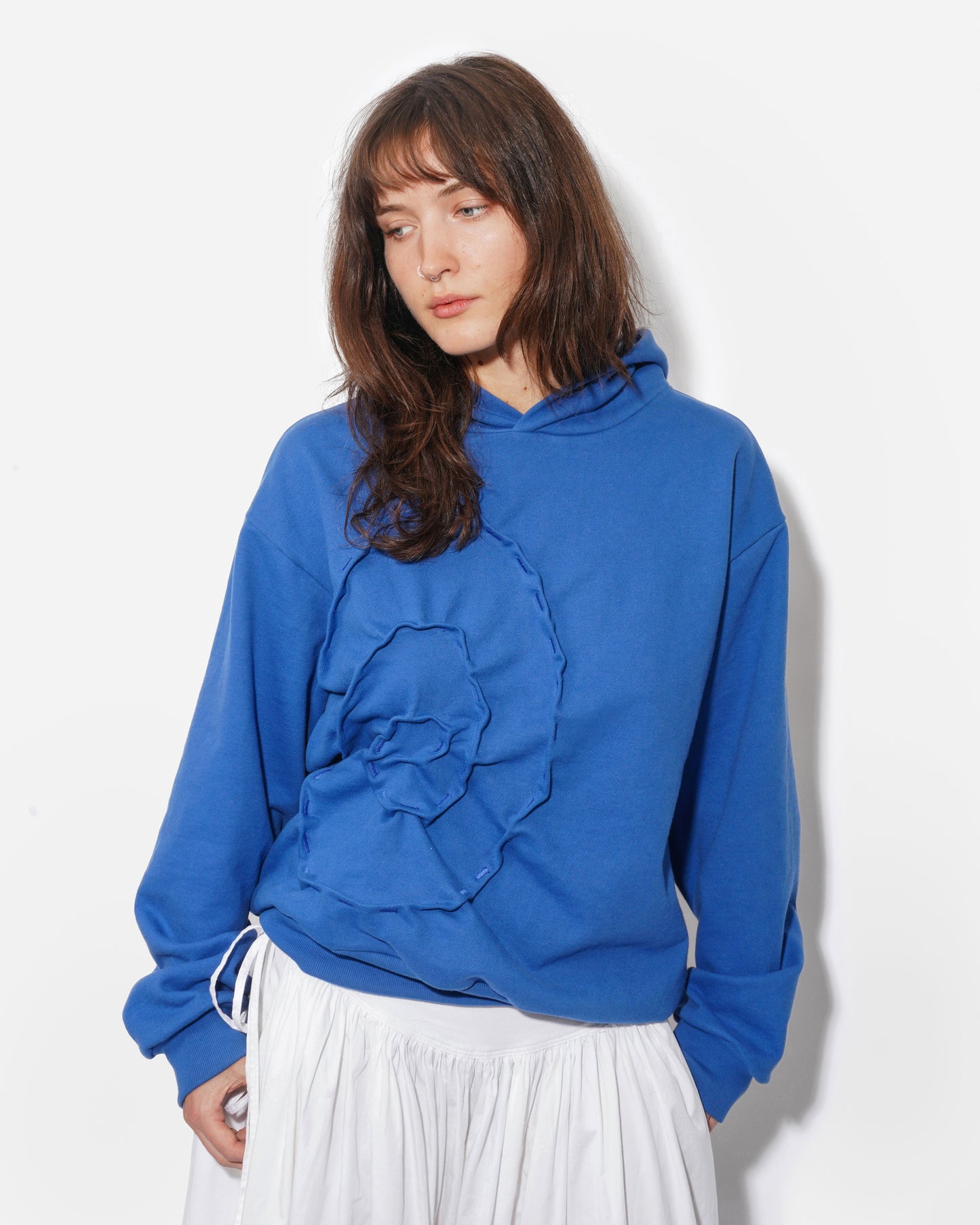 RIPPLE HOODIE IN LAPIS