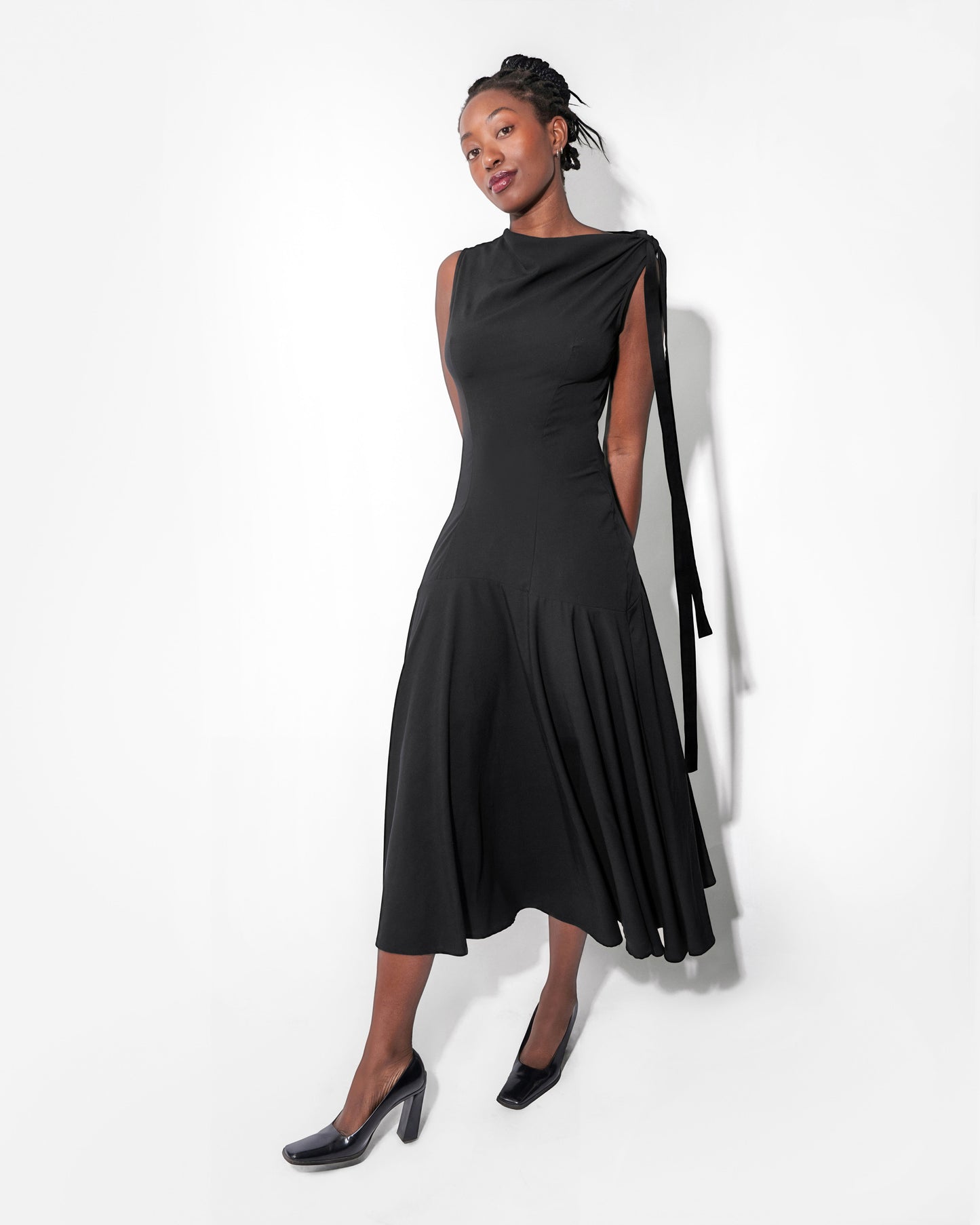 MAYA DRESS IN OBSIDIAN