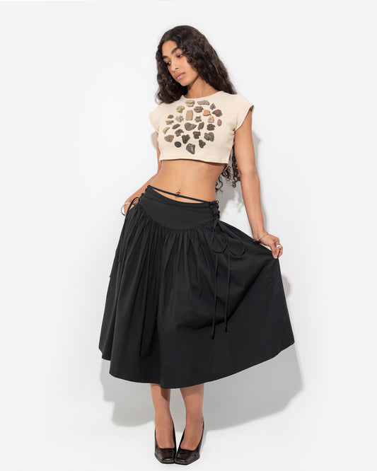 TWISTING VINES SKIRT IN CHARCOAL