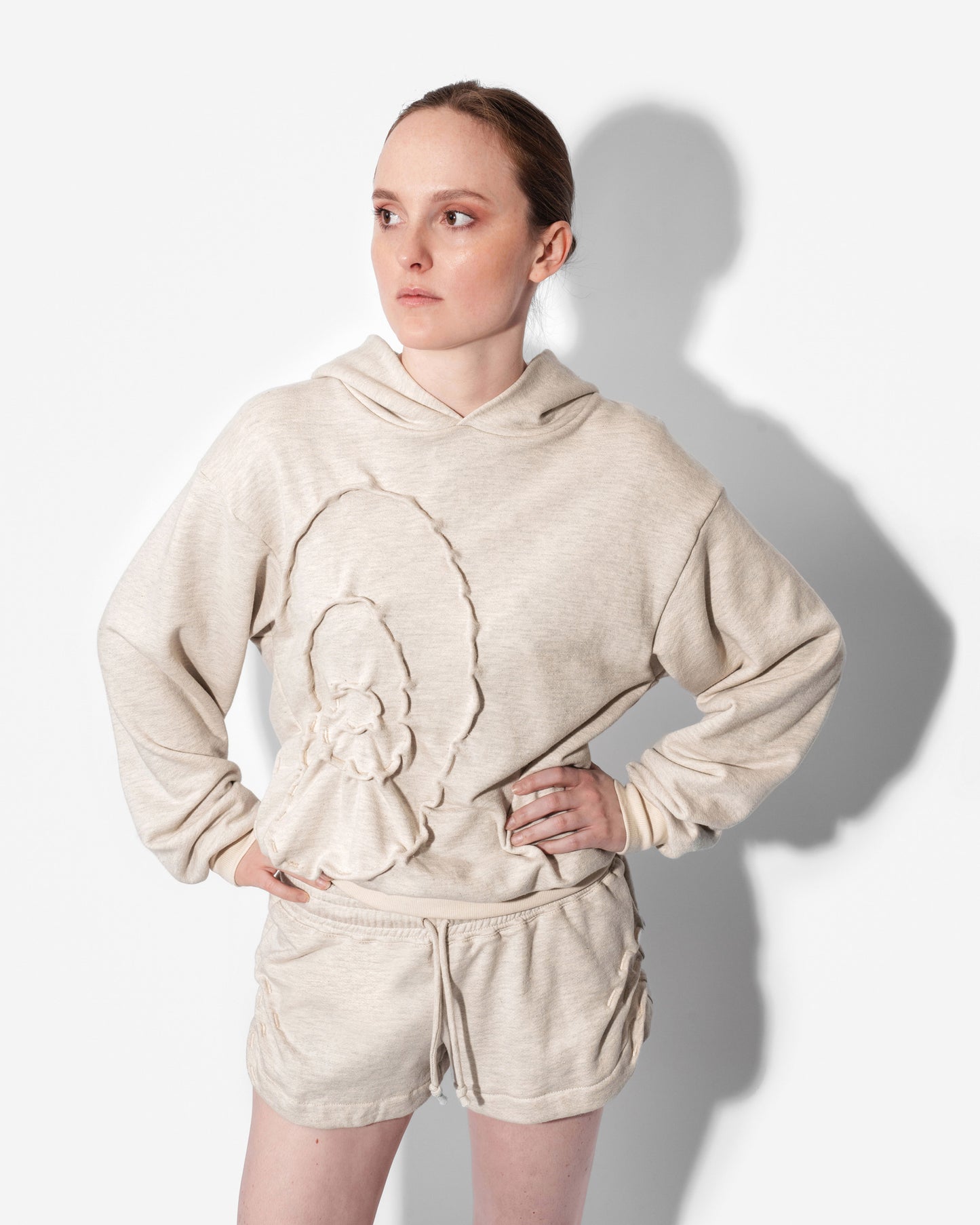 RIPPLE HOODIE IN OAT