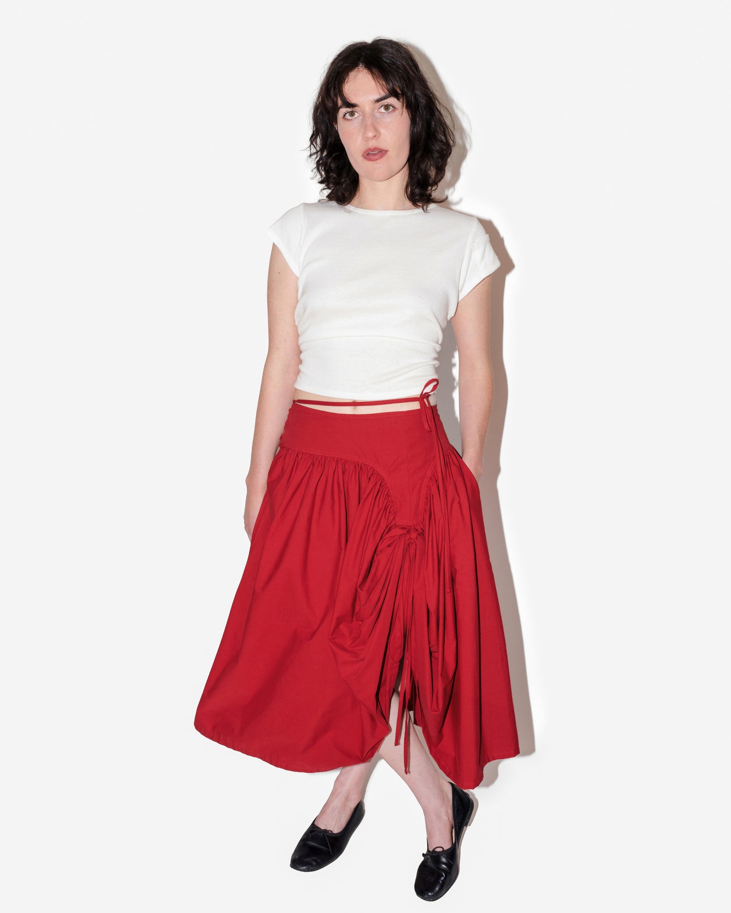 TULIP SKIRT IN GARNET