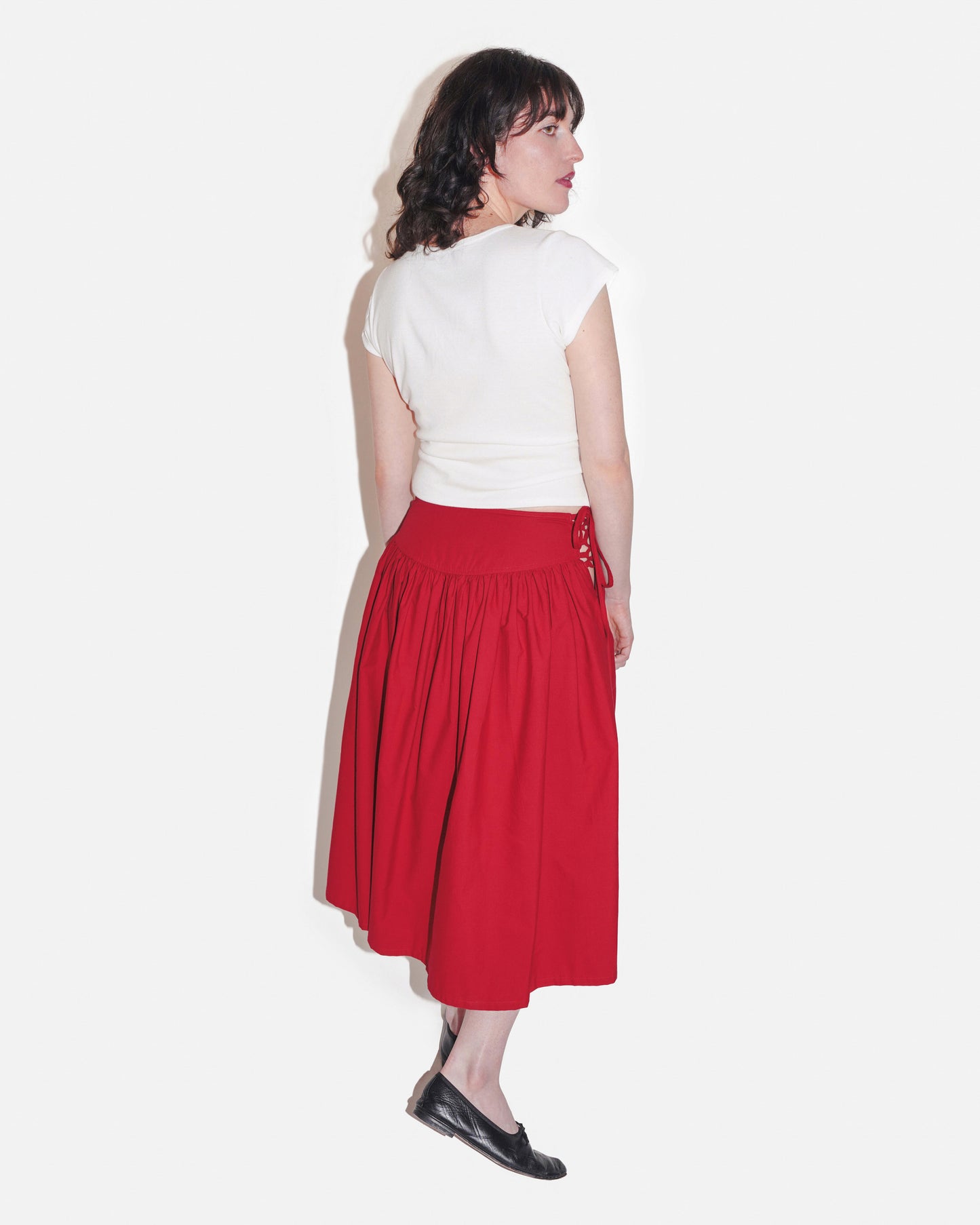 TULIP SKIRT IN GARNET