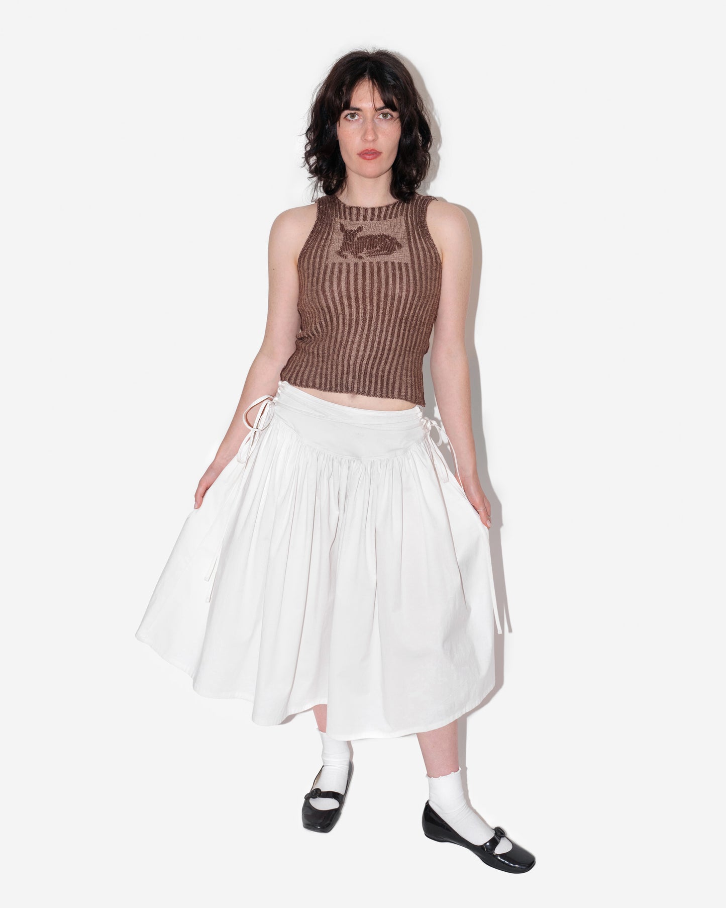 TWISTING VINES SKIRT IN LILY WHITE