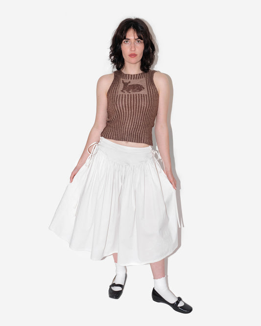 TWISTING VINES SKIRT IN LILY WHITE