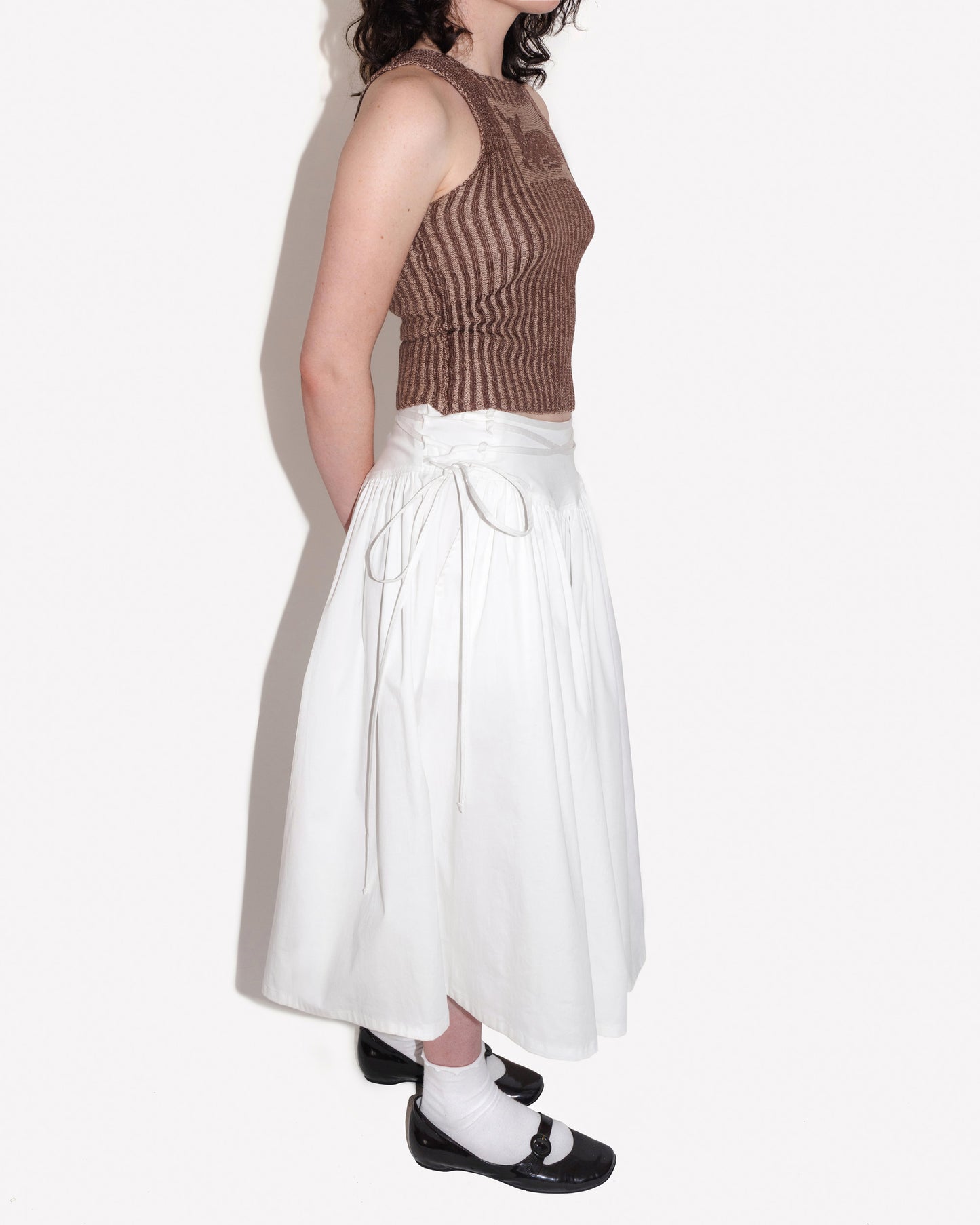 TWISTING VINES SKIRT IN LILY WHITE