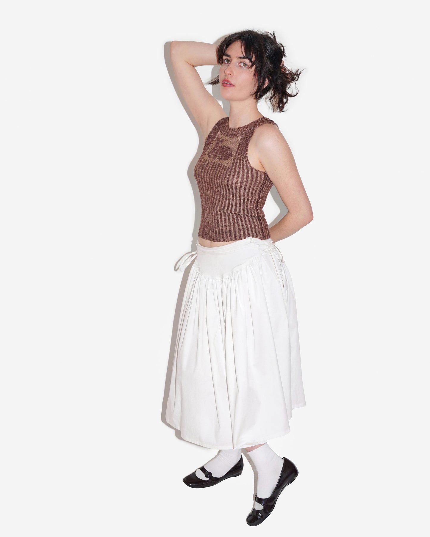TWISTING VINES SKIRT IN LILY WHITE