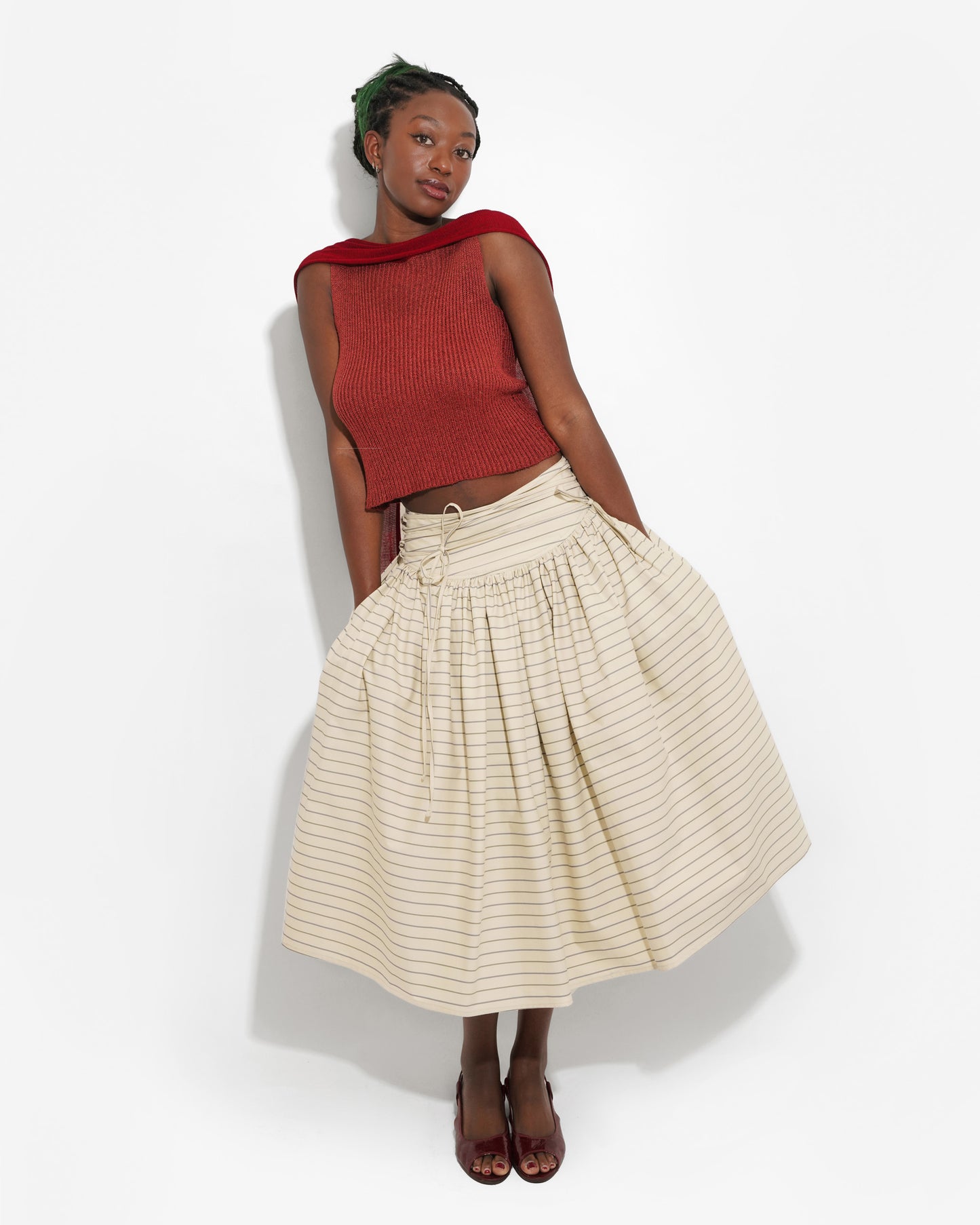 TWISTING VINES SKIRT IN FIG BRANCH