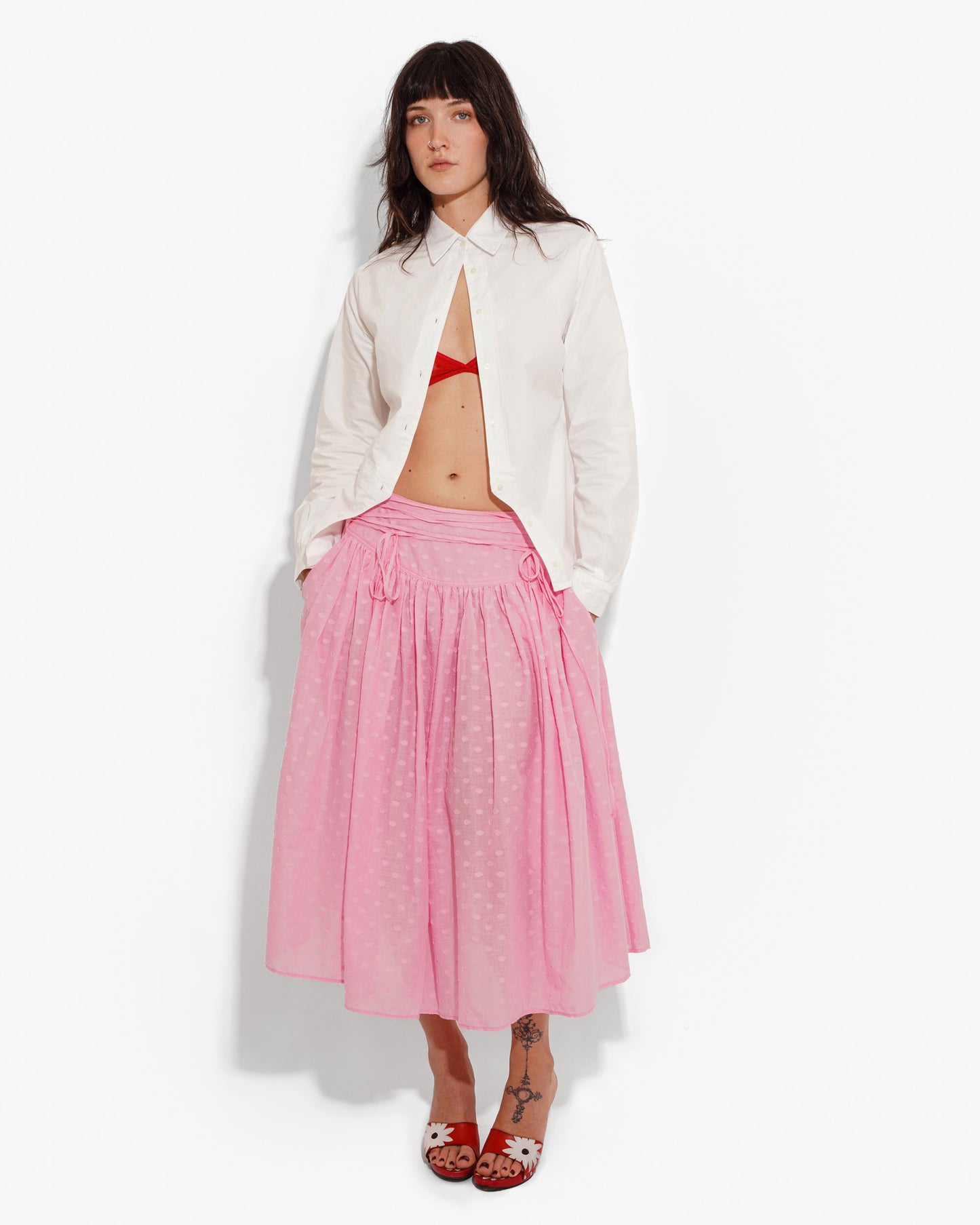 TWISTING VINES SKIRT IN PEONY DOT