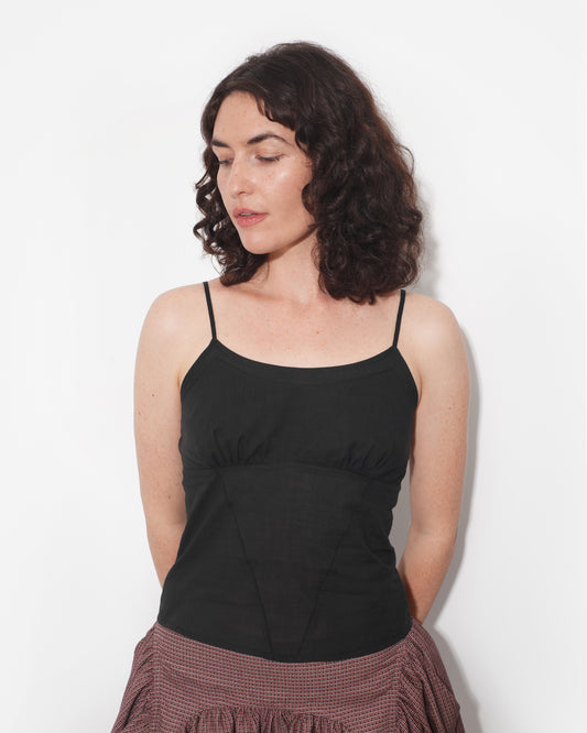PEARL CAMISOLE IN CHARCOAL