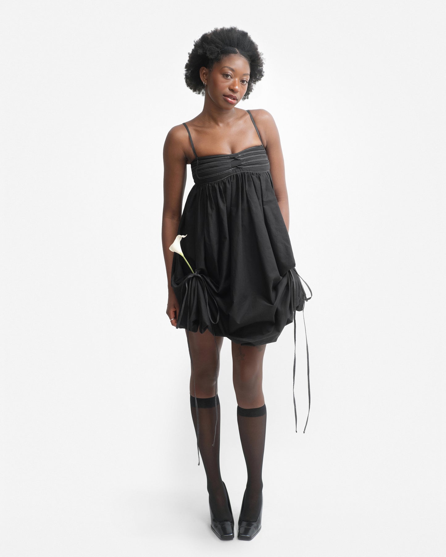 IVY DRESS IN CHARCOAL