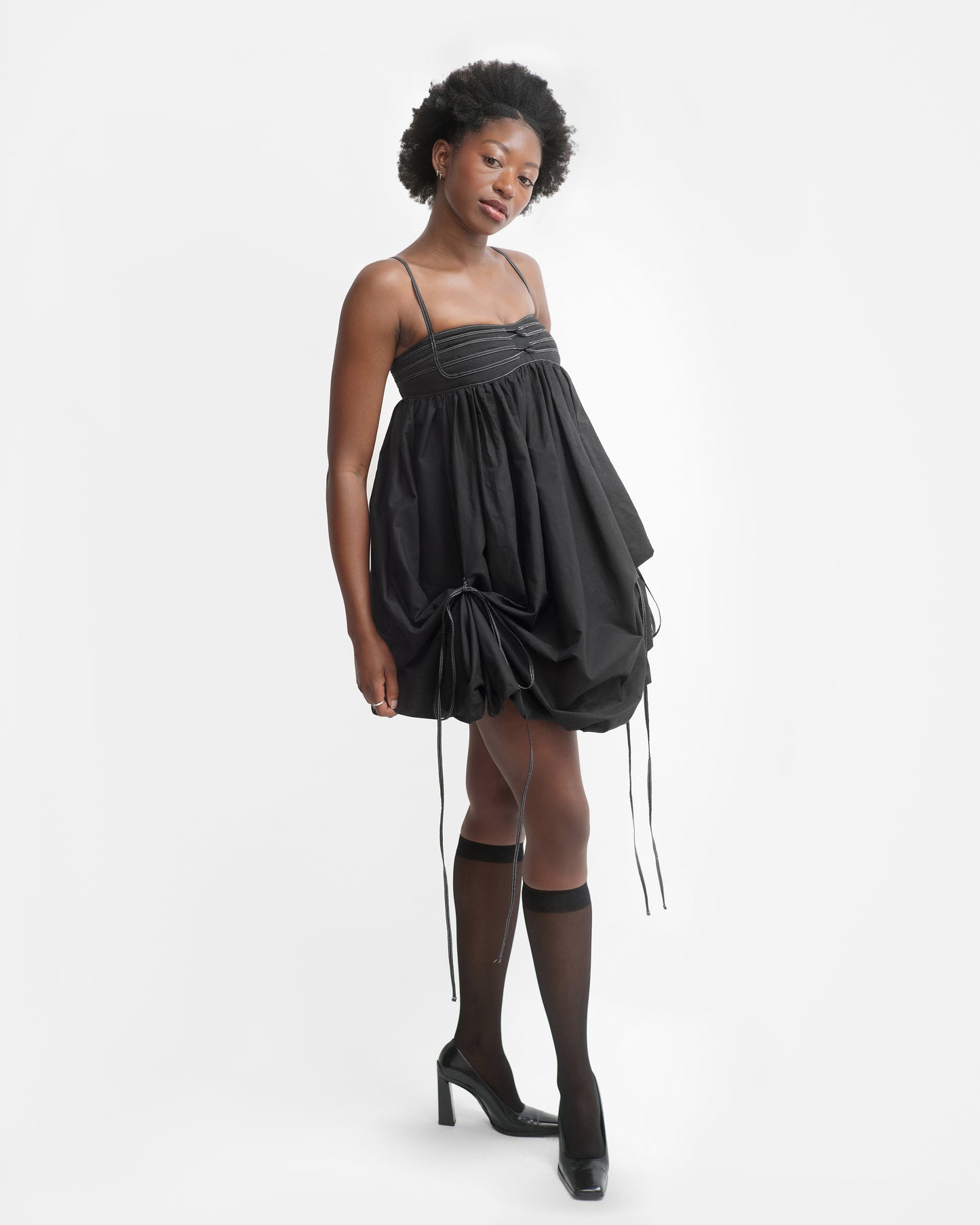 IVY DRESS IN CHARCOAL