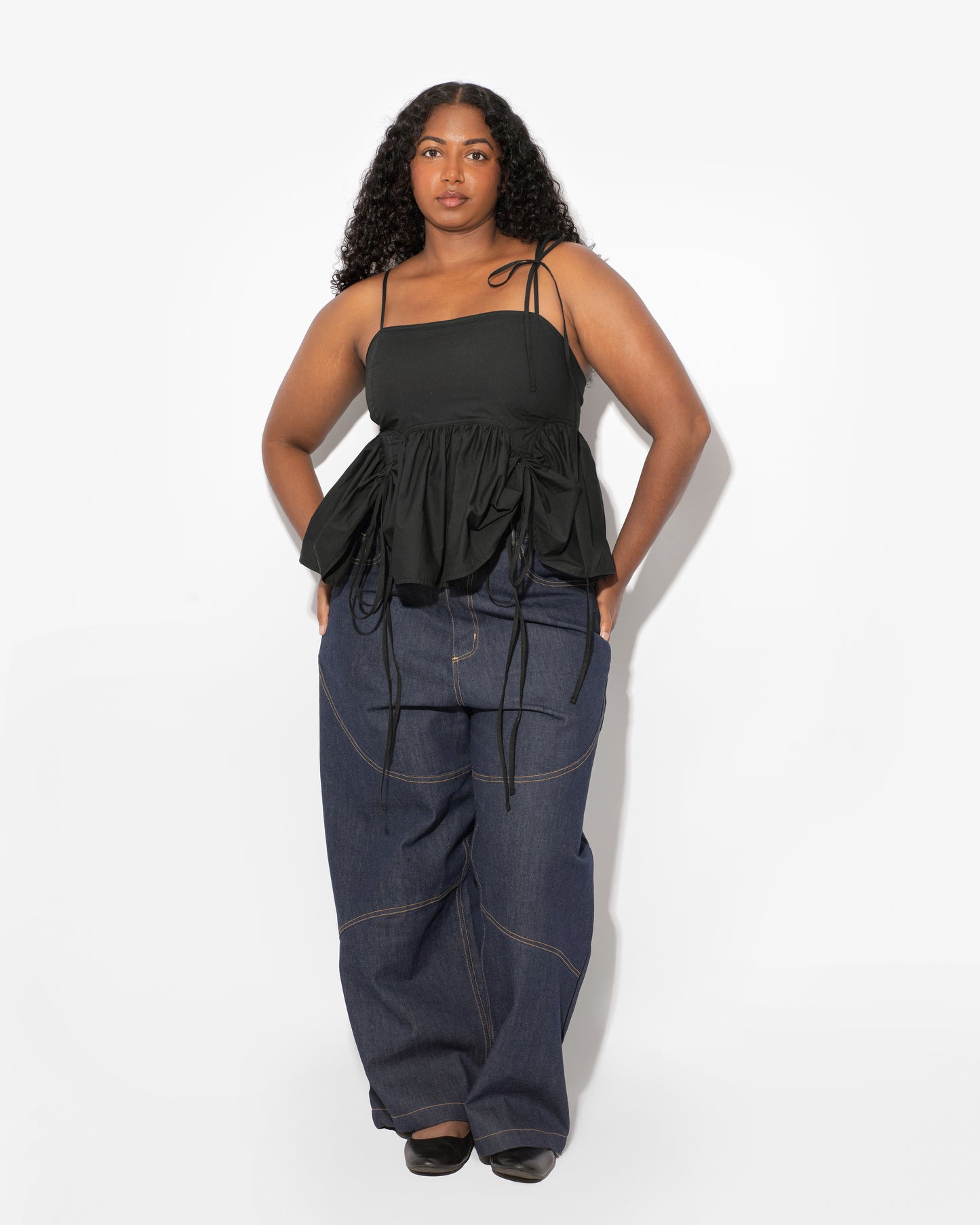 BUTTERFLY BLOUSE IN CHARCOAL