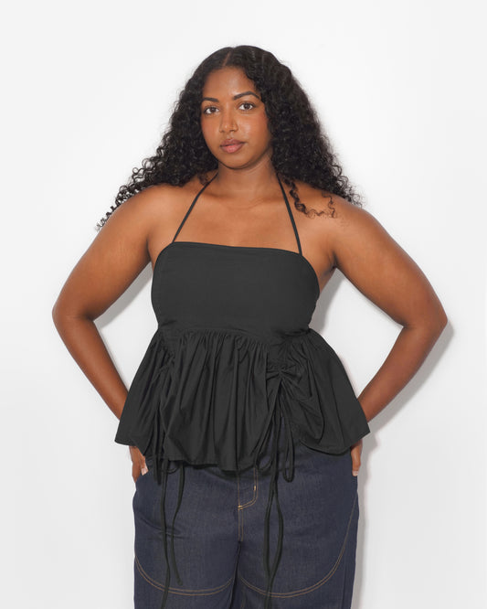 BUTTERFLY BLOUSE IN CHARCOAL