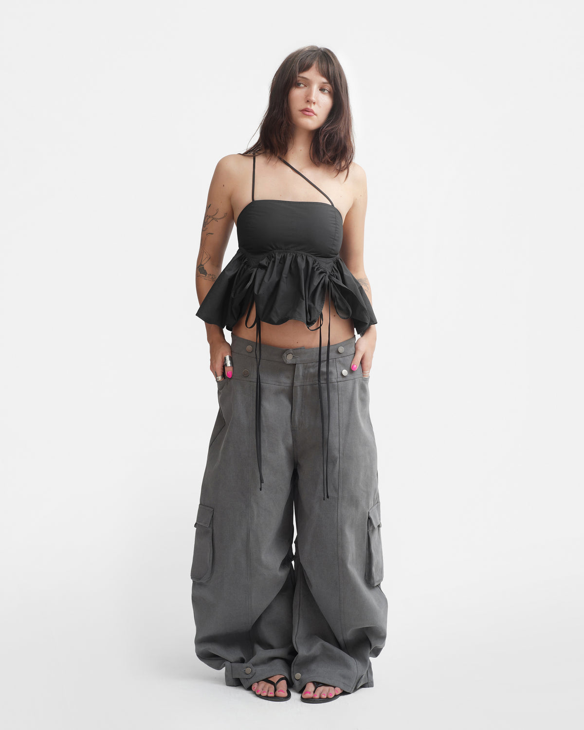 BUTTERFLY BLOUSE IN CHARCOAL