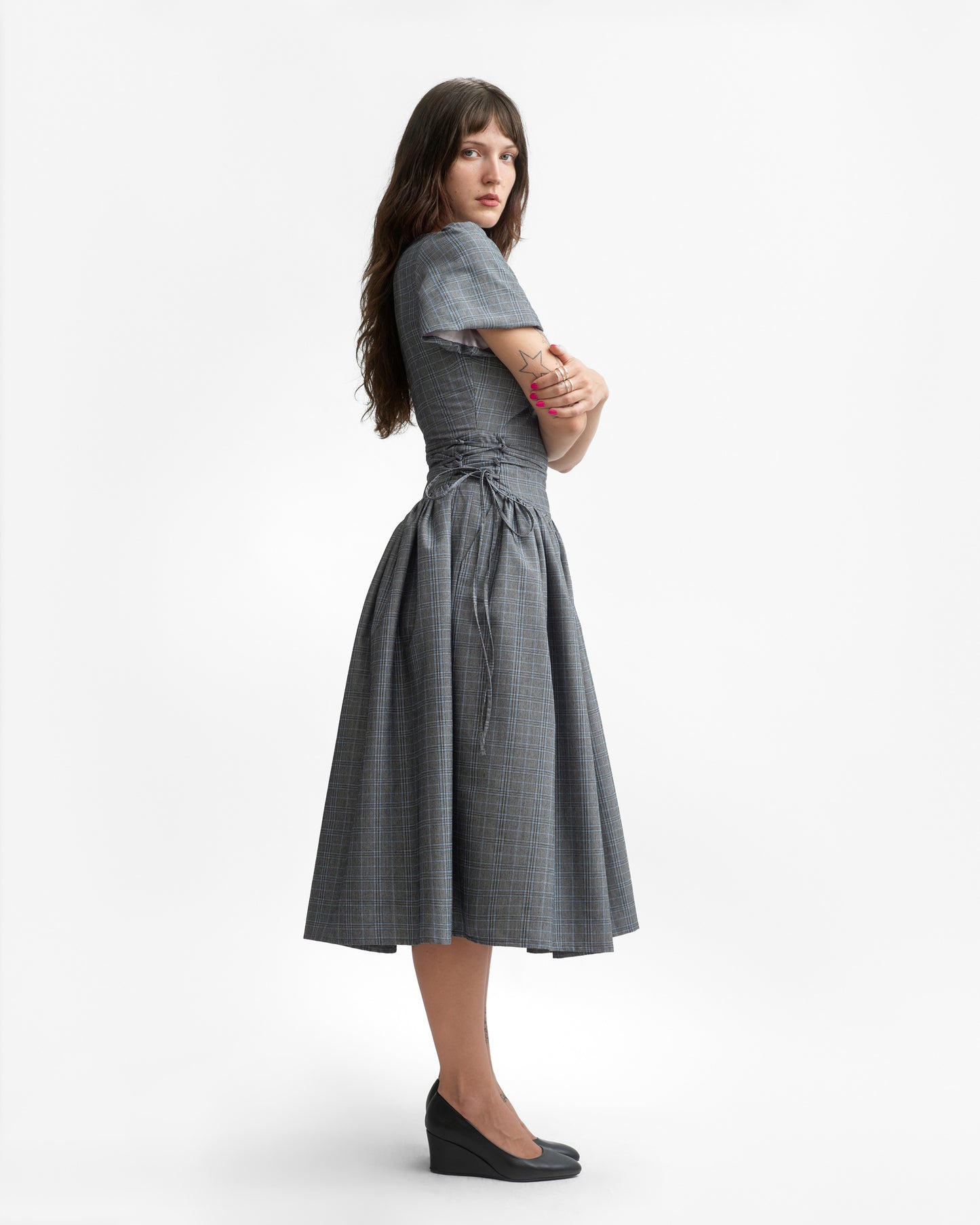 MONDAY DRESS IN PEBBLE PLAID