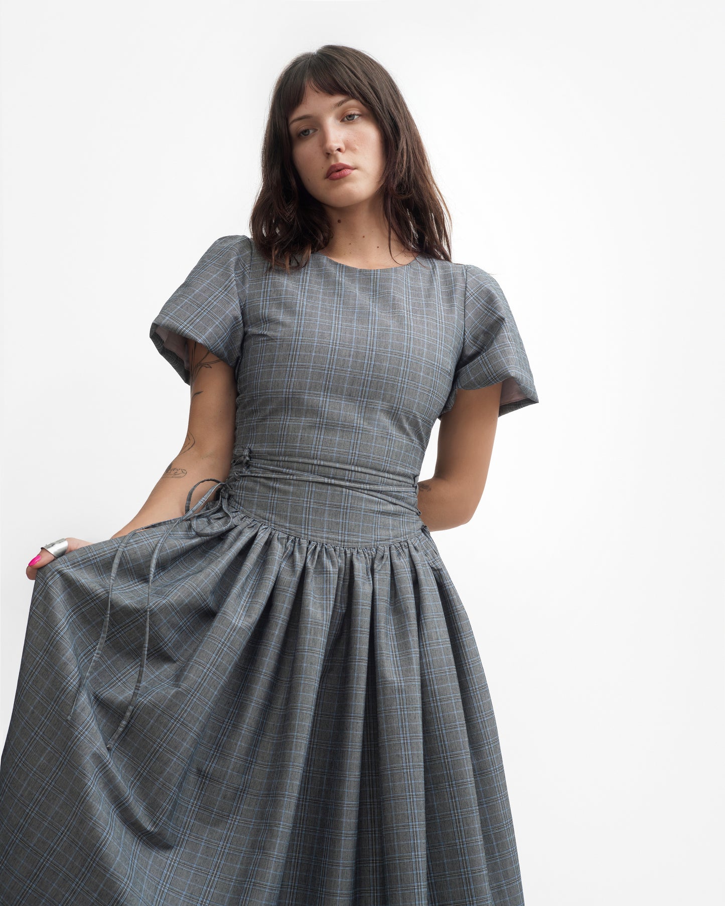 MONDAY DRESS IN PEBBLE PLAID