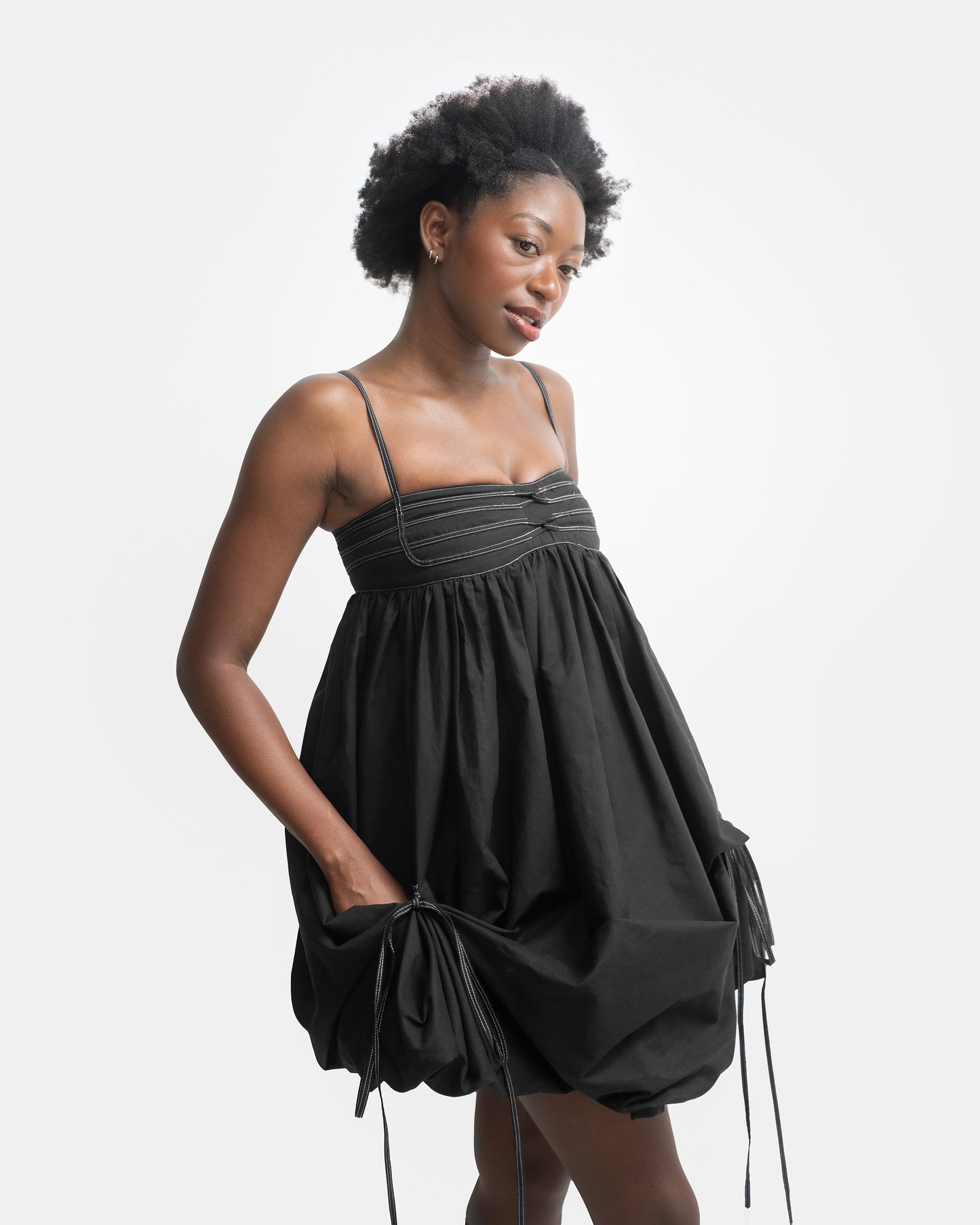 IVY DRESS IN CHARCOAL
