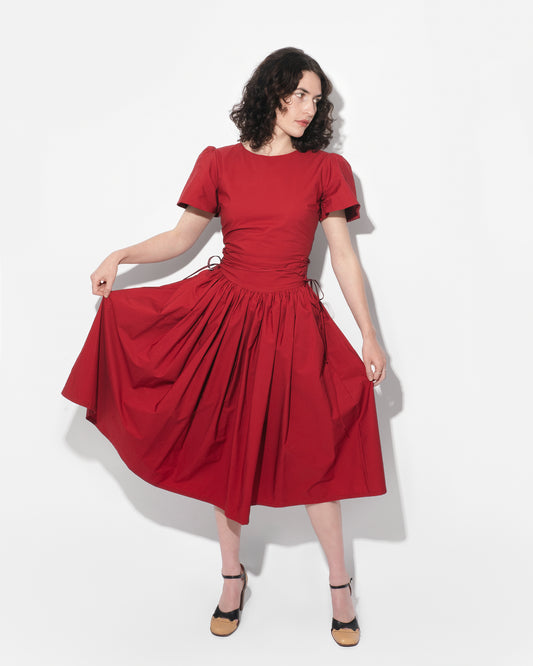 MONDAY DRESS IN GARNET