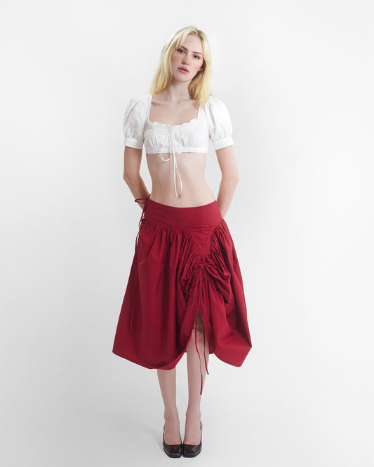 TULIP SKIRT IN GARNET