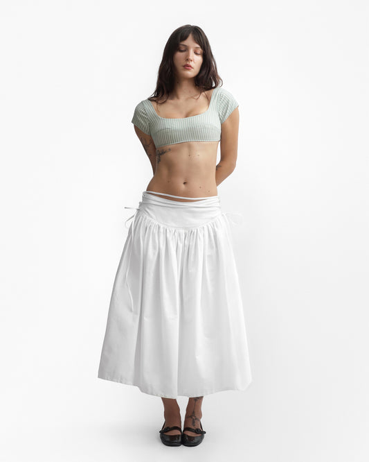 TWISTING VINES SKIRT IN LILY WHITE